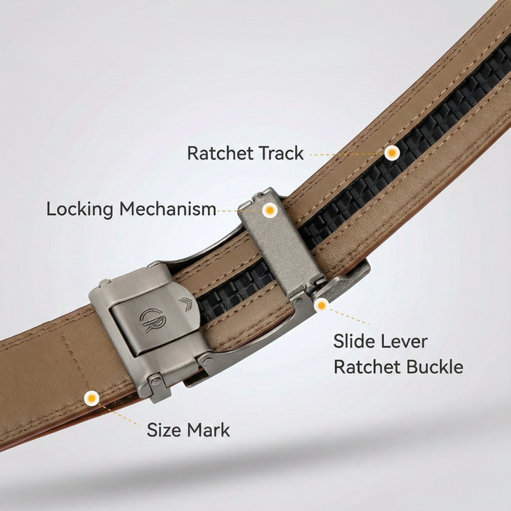 Saint Aurell Caldera Precision Leather Belt Adjustable Genuine Leather