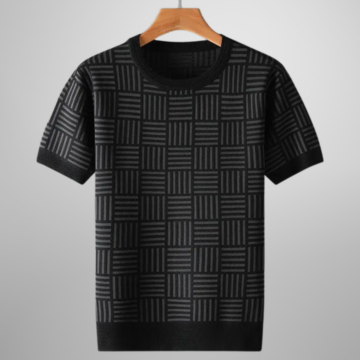 Elliot &amp; Stone Madison Knit Tee Geometric Jacquard Cotton