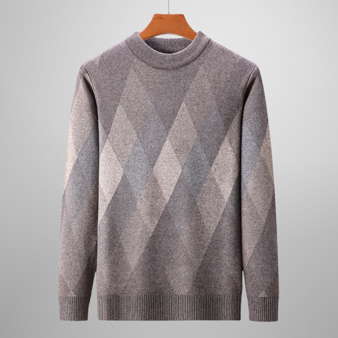 Saint Aurell Verona Argyle Knit Crewneck Sweater Wool-Blend
