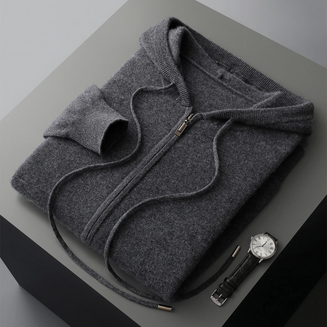 Saint Aurell Harrow Cashmere Zip Hoodie Ultra-Soft Knit