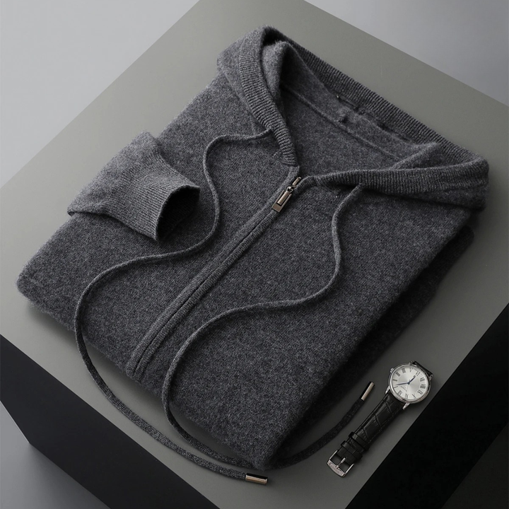 Saint Aurell Harrow Cashmere Zip Hoodie Ultra-Soft Knit