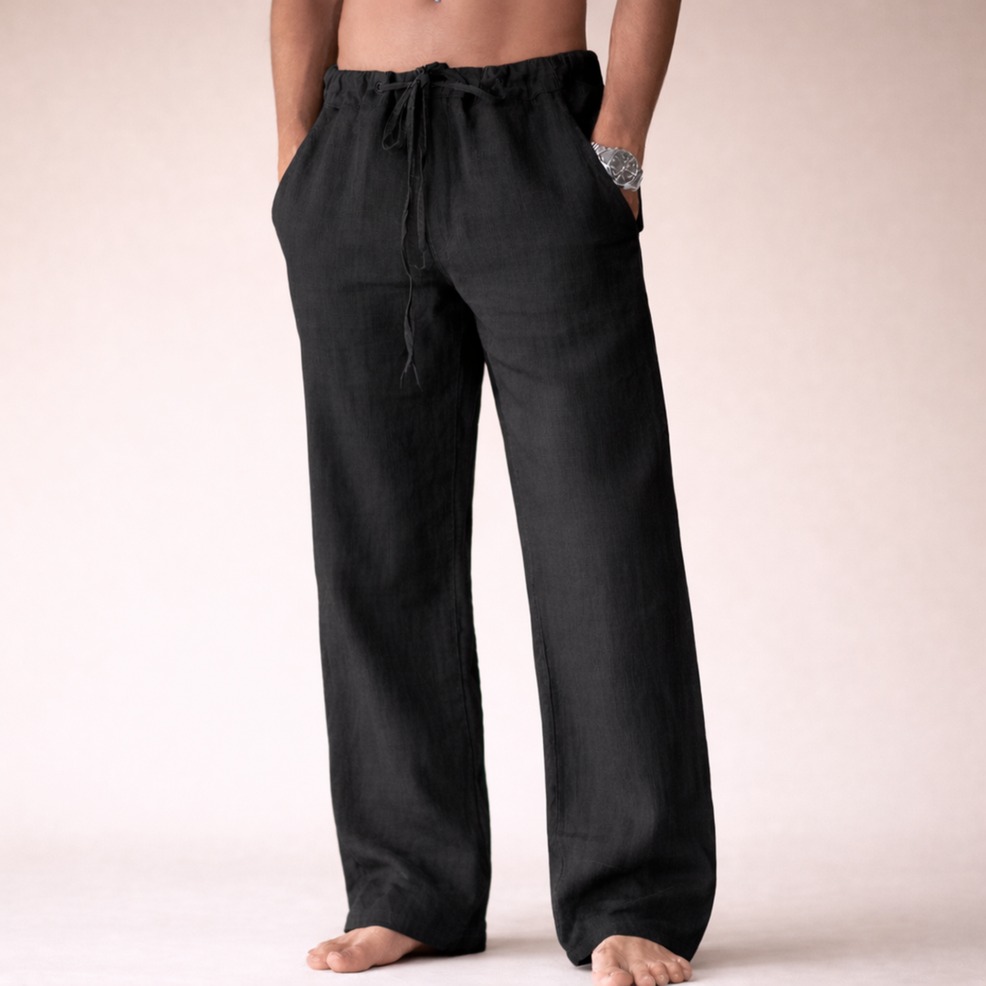 Elliot &amp; Stone Rivello Linen Trousers Relaxed Fit Drawstring Pants