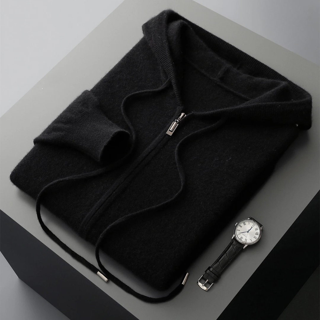 Saint Aurell Harrow Cashmere Zip Hoodie Ultra-Soft Knit