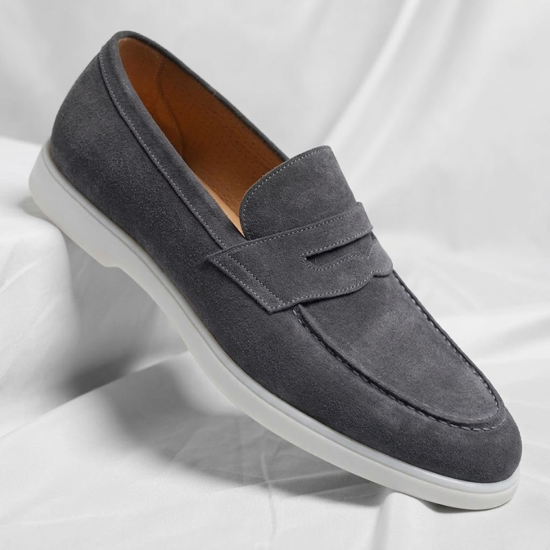 Elliot &amp; Stone Mayfair Suede Penny Loafers Lightweight Cushioned