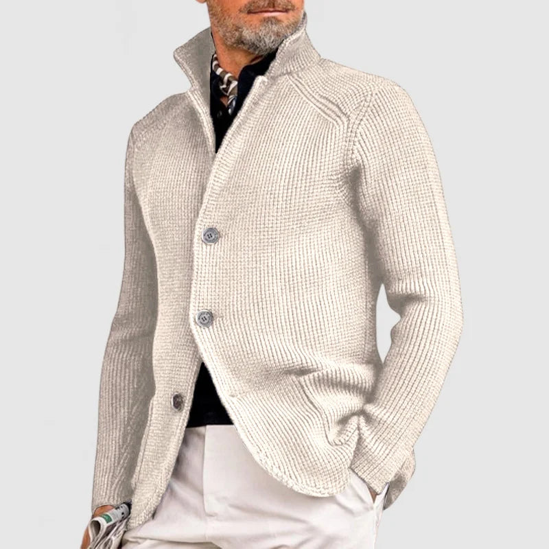 Saint Aurell Laurent Ribbed Cotton-Wool Blend Shawl Cardigan