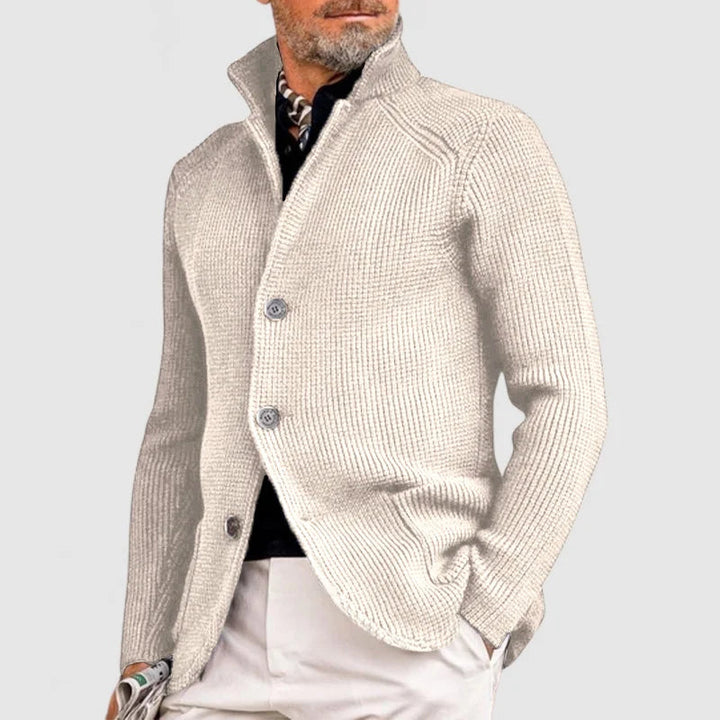 Saint Aurell Laurent Ribbed Cotton-Wool Blend Shawl Cardigan