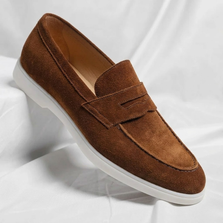 Elliot &amp; Stone Mayfair Suede Penny Loafers Lightweight Cushioned