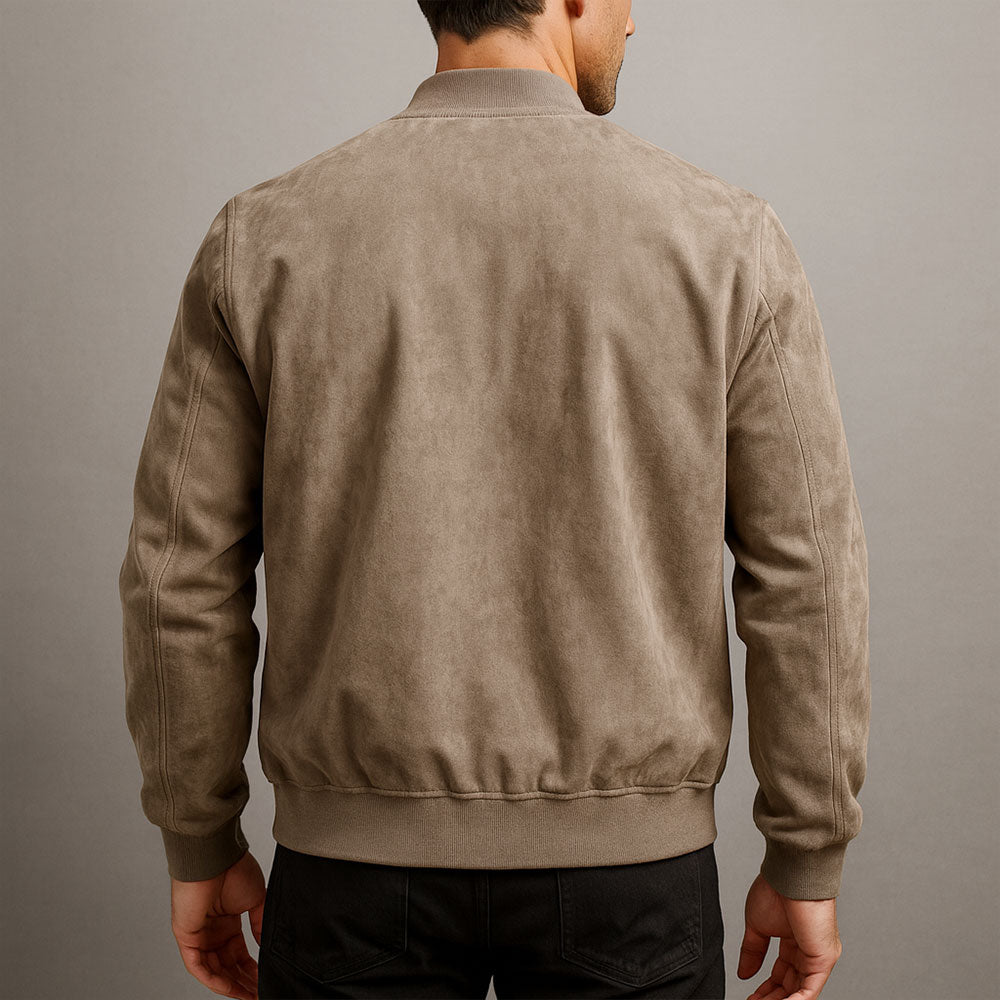 Elliot & Stone Léo Faux-Suede Bomber Jacket Minimalist Casual Design