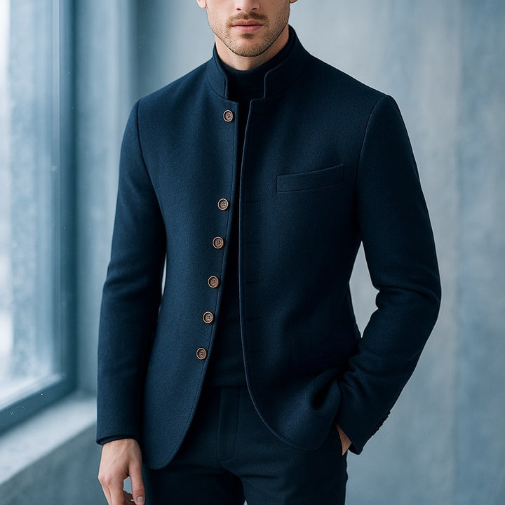 Saint Aurell Matteo Wool Stand-Collar Jacket