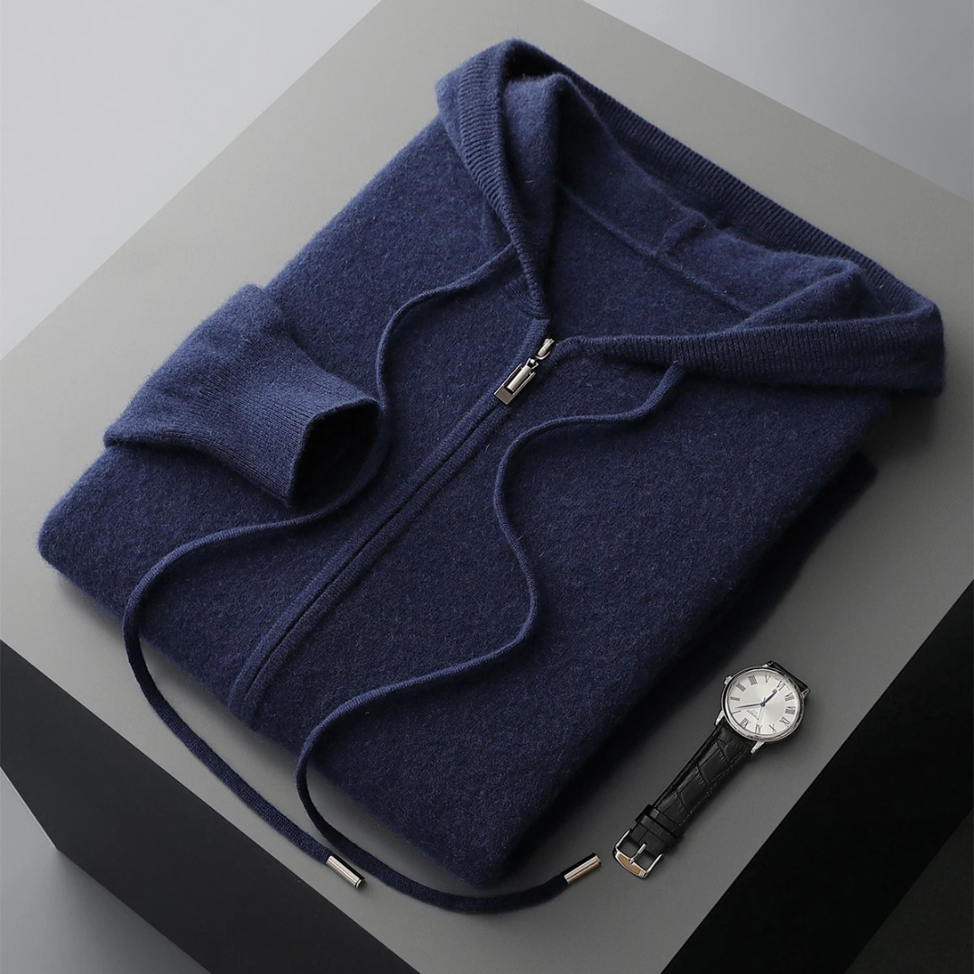 Saint Aurell Harrow Cashmere Zip Hoodie Ultra-Soft Knit