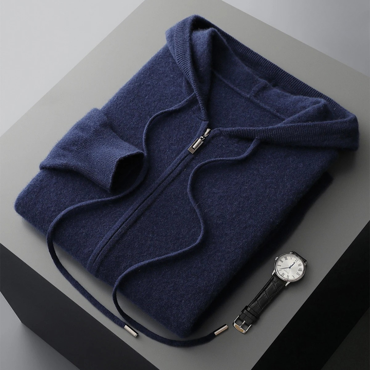 Saint Aurell Harrow Cashmere Zip Hoodie Ultra-Soft Knit