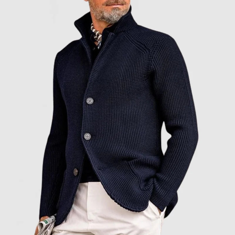 Saint Aurell Laurent Ribbed Cotton-Wool Blend Shawl Cardigan