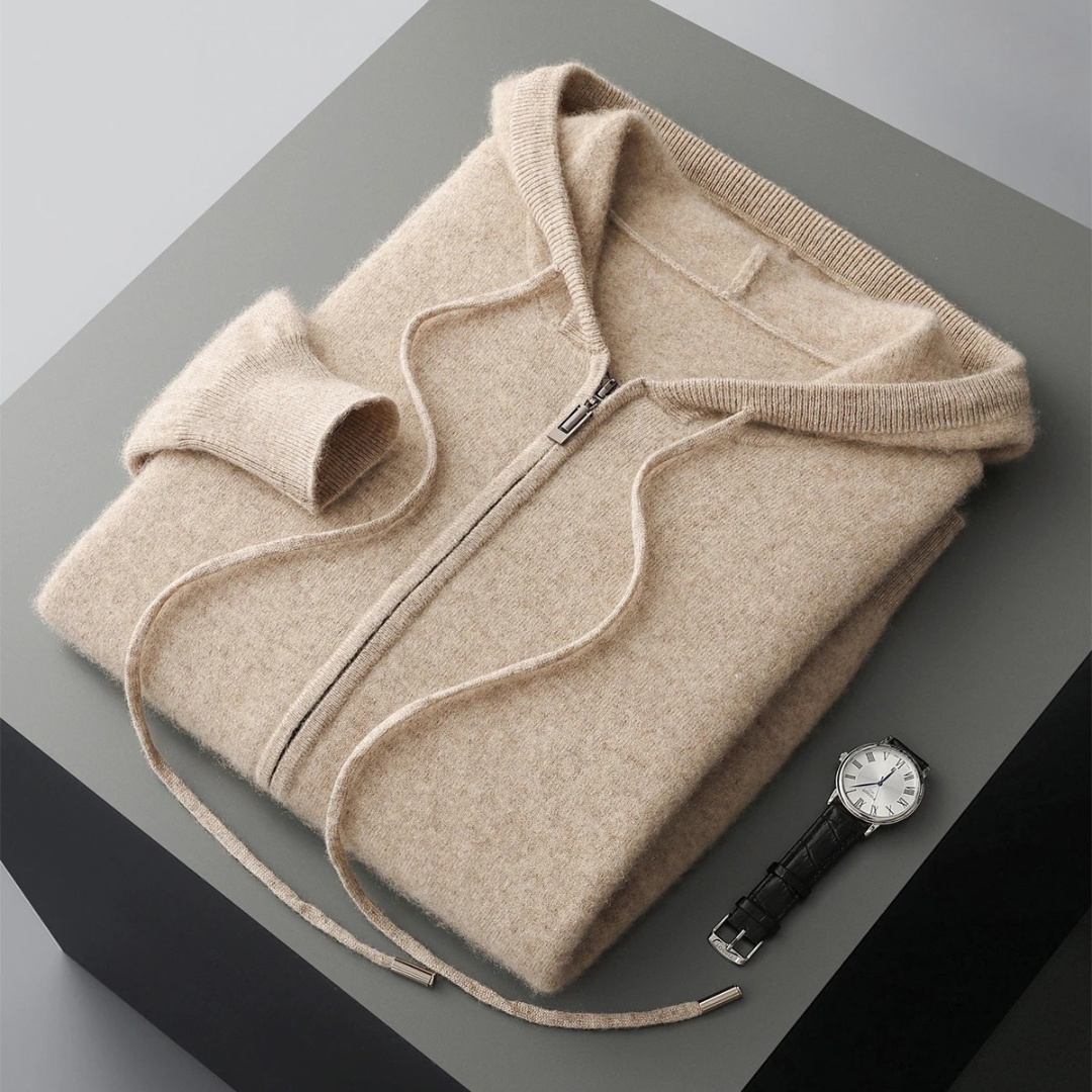 Saint Aurell Harrow Cashmere Zip Hoodie Ultra-Soft Knit