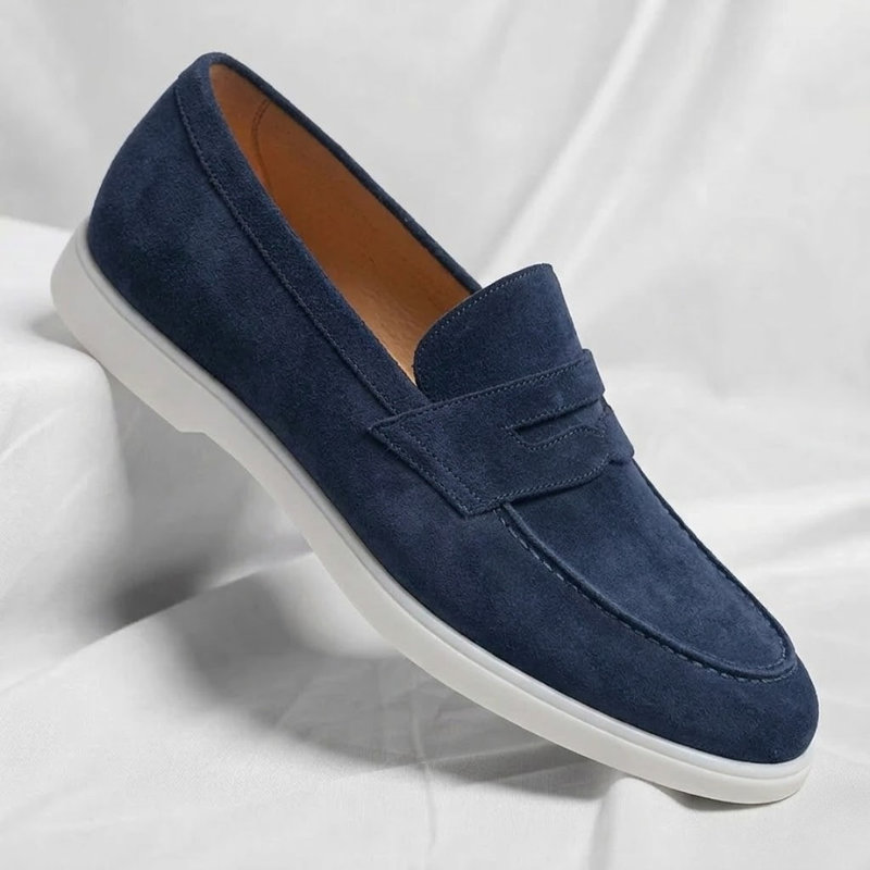 Elliot &amp; Stone Mayfair Suede Penny Loafers Lightweight Cushioned