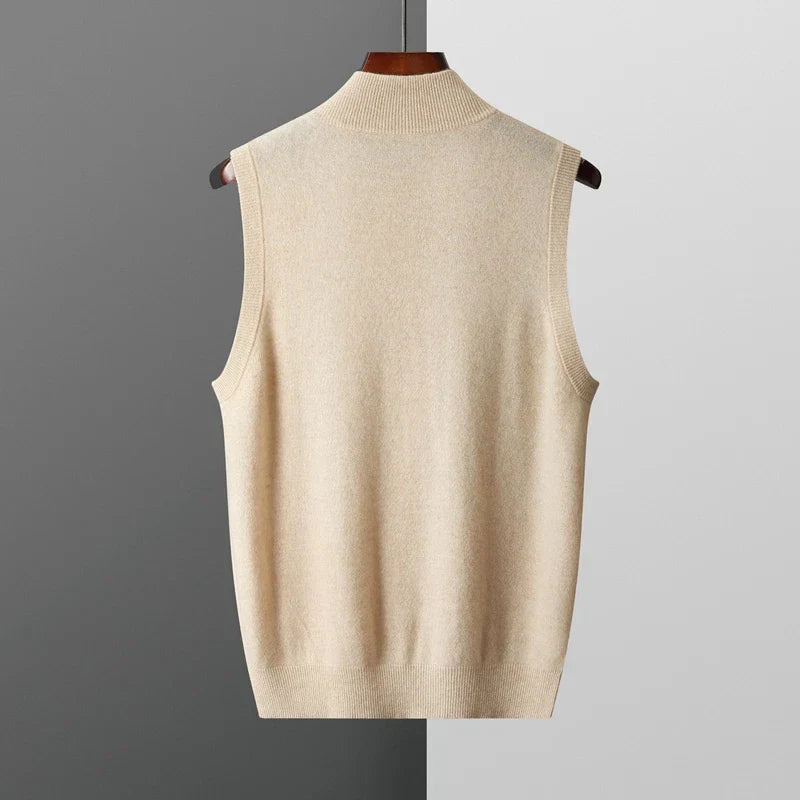 Saint Aurell Harrington Cashmere Zip Vest Lightweight Layering