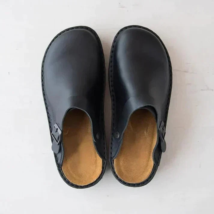 Elliot &amp; Stone Orthopedic Leather Clogs Non-Slip Breathable Casual Shoes