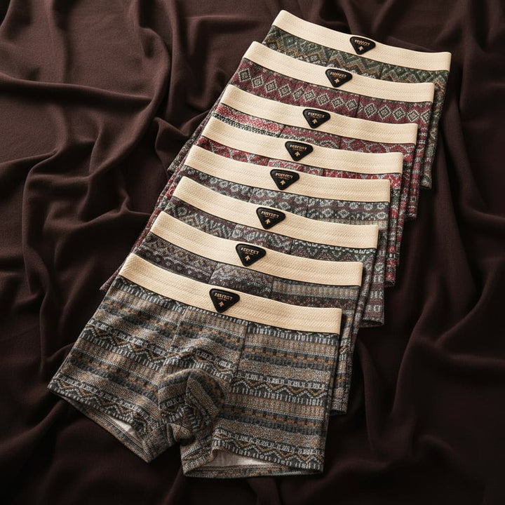 Porter Retro Organic Cotton Boxer Briefs Breathable Mesh U-Pouch Set