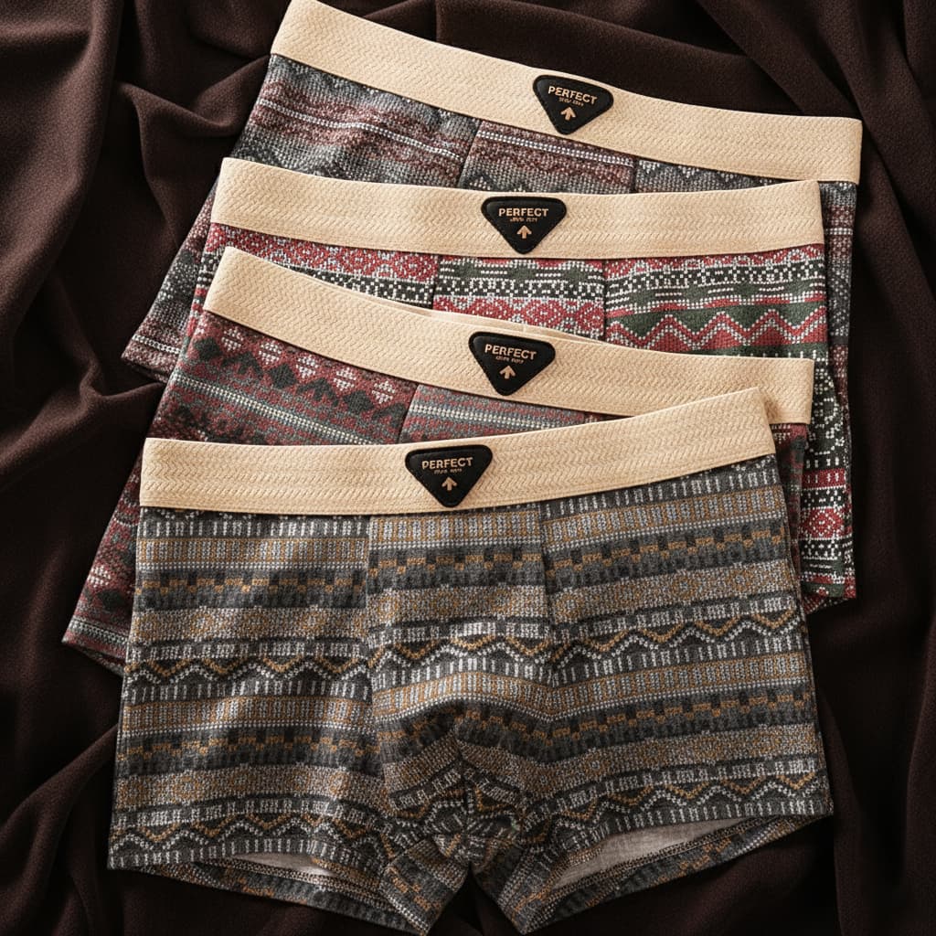 Porter Retro Organic Cotton Boxer Briefs Breathable Mesh U-Pouch Set