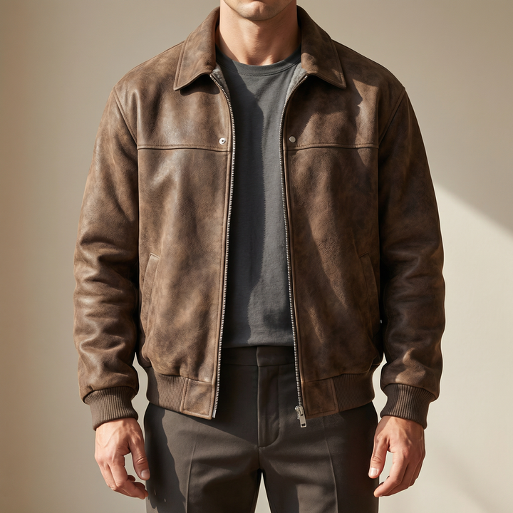 Elliot &amp; Stone Jacob Lambskin Leather Jacket Tailored Fit