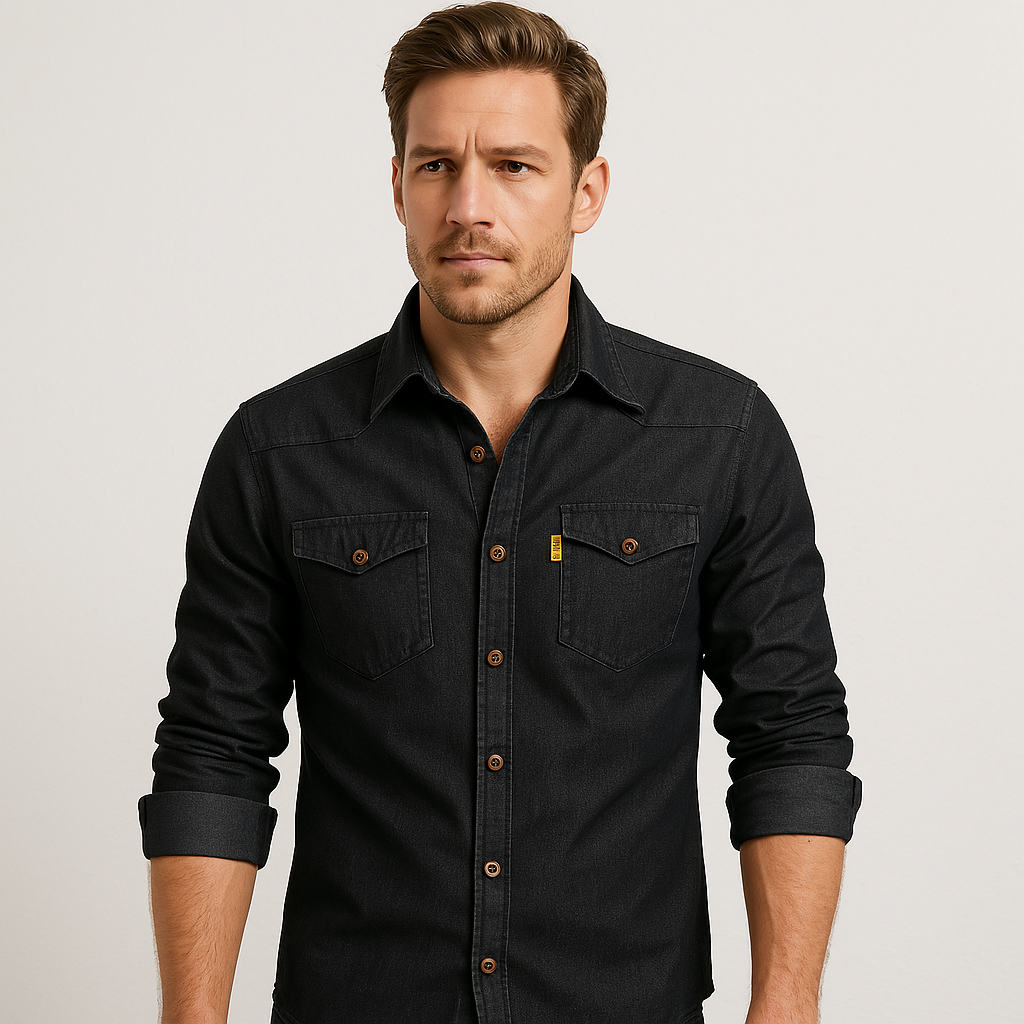 Saint Aurell AdaptiveFit Cotton Denim Shirt Slim Fit Long Sleeve