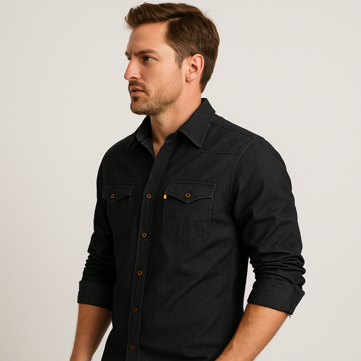Saint Aurell AdaptiveFit Cotton Denim Shirt Slim Fit Long Sleeve
