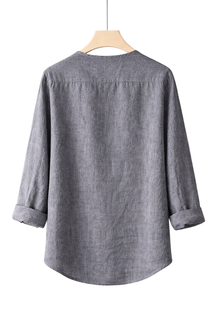 Elliot &amp; Stone Drift Henley Linen Shirt Long Sleeve