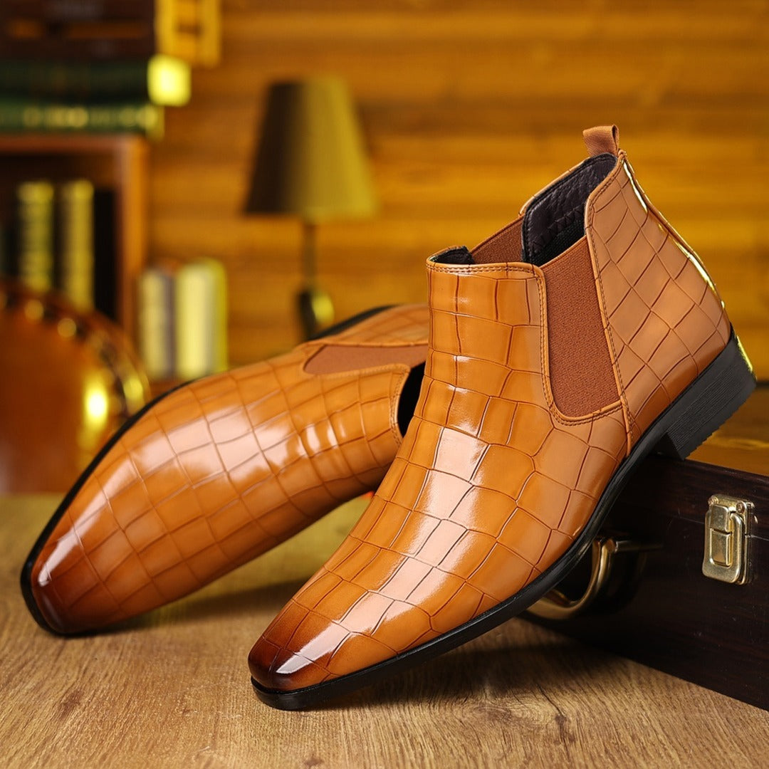 Elliot &amp; Stone Luxe Croc Chelsea Boots