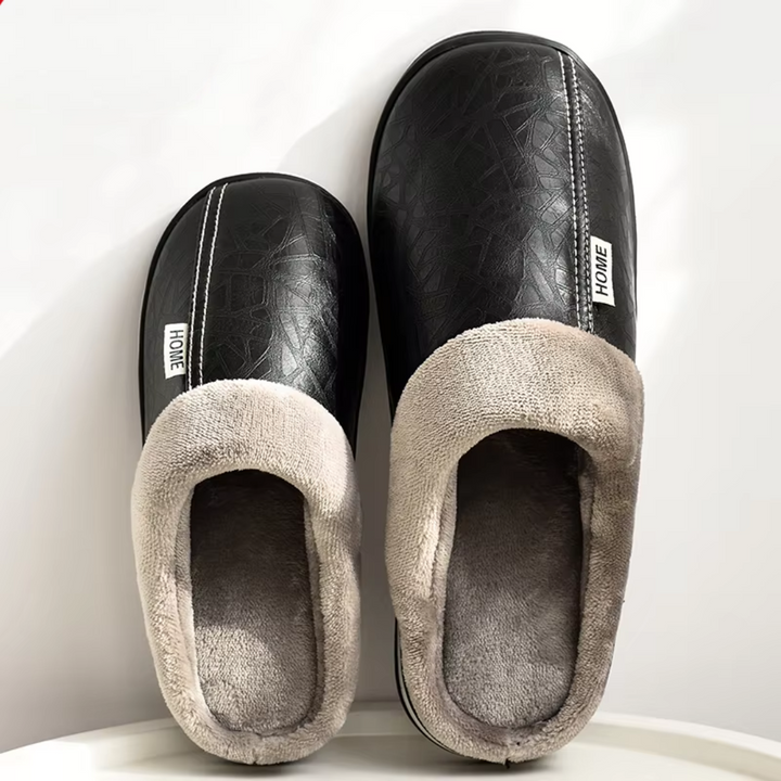Elliot &amp; Stone Home Stead Cushion Slides Leather Indoor Slippers