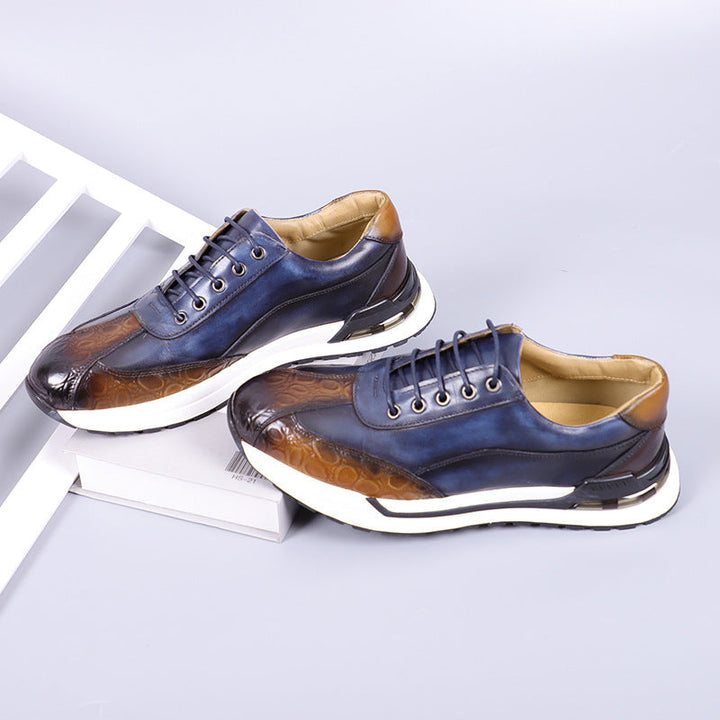 Elliot &amp; Stone Vittorio Leather Sneakers Orthopedic Cushioned Footbed