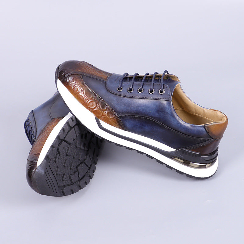 Elliot &amp; Stone Vittorio Leather Sneakers Orthopedic Cushioned Footbed