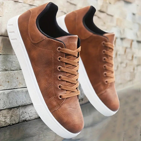 Men's Comfortable Lace-Up Casual Dress Shoes Synthetic Leather - Elliot & Stone