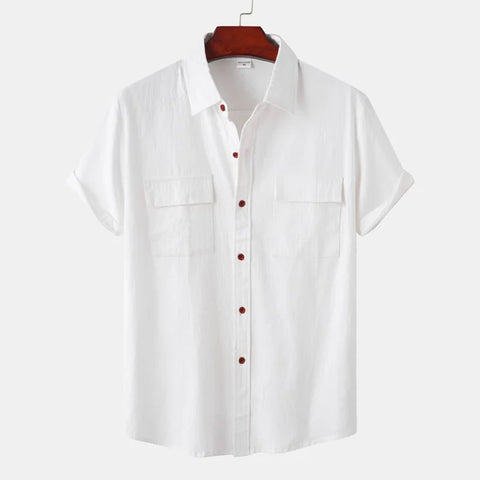 Léo Men's Casual Shirt Cotton Linen Blend - Elliot & Stone
