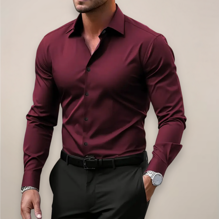Elliot &amp; Stone Notched Collar Long Sleeve Button-Up Shirt