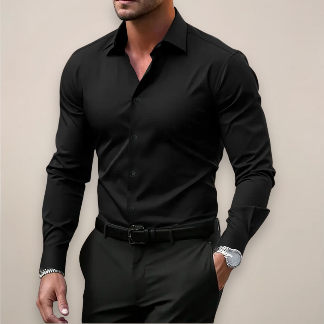 Elliot &amp; Stone Notched Collar Long Sleeve Button-Up Shirt