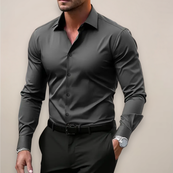 Elliot &amp; Stone Notched Collar Long Sleeve Button-Up Shirt