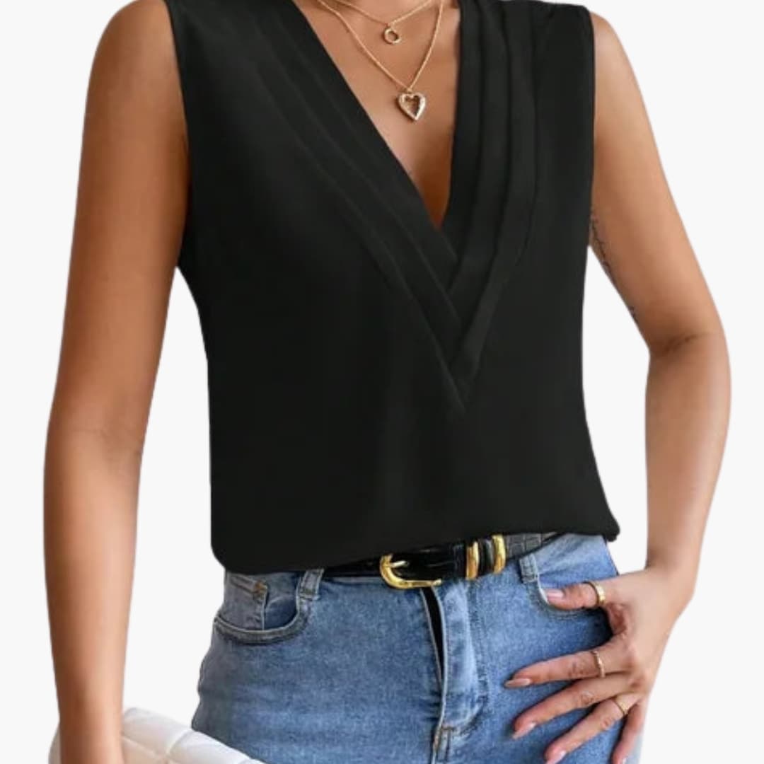 https://cdn.shopify.com/s/files/1/0830/7487/5738/files/Morgan___Elegant_V-Neck_Sleeveless_Draped_Blouse_4.jpg?v=1778598149
