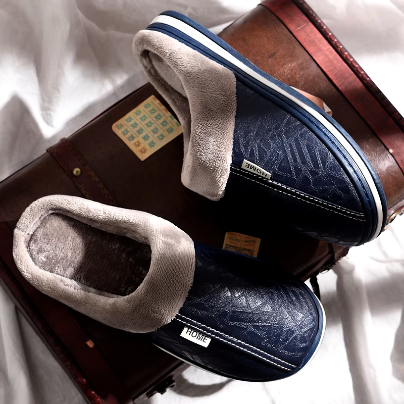 Elliot & Stone Home Stead Cushion Slides Leather Indoor Slippers