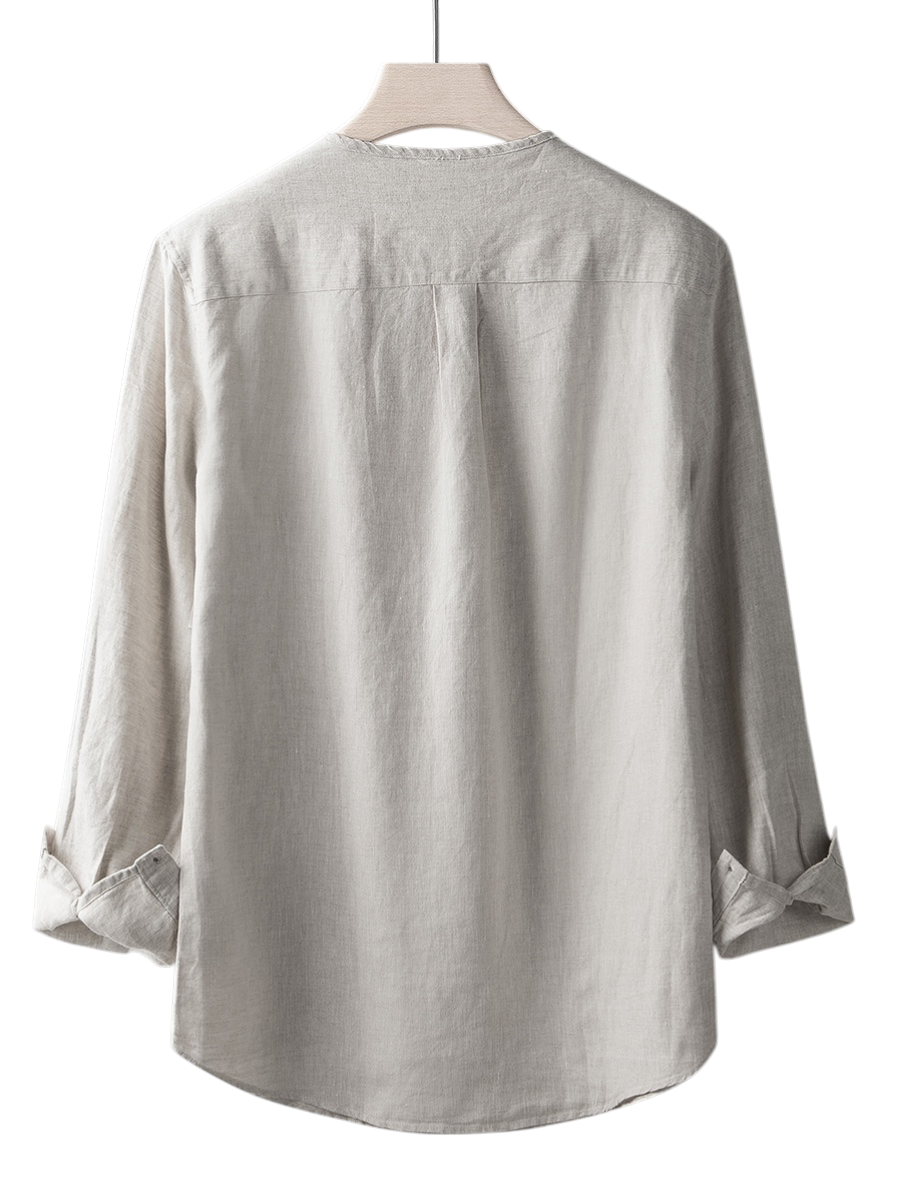 Elliot &amp; Stone Drift Henley Linen Shirt Long Sleeve