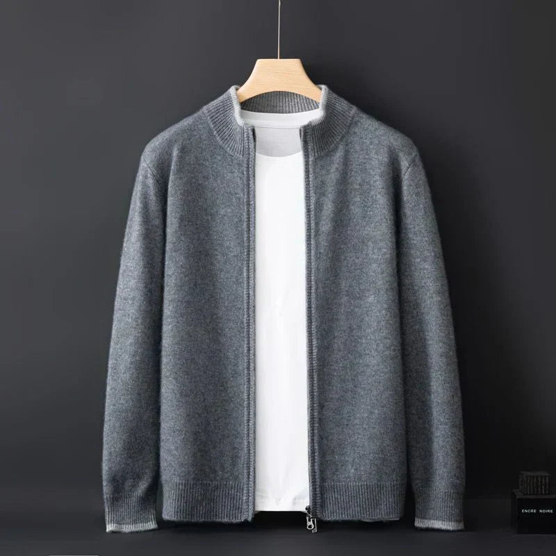 Saint Aurell Bellagio Cashmere Blend Full-Zip Sweater Ribbed