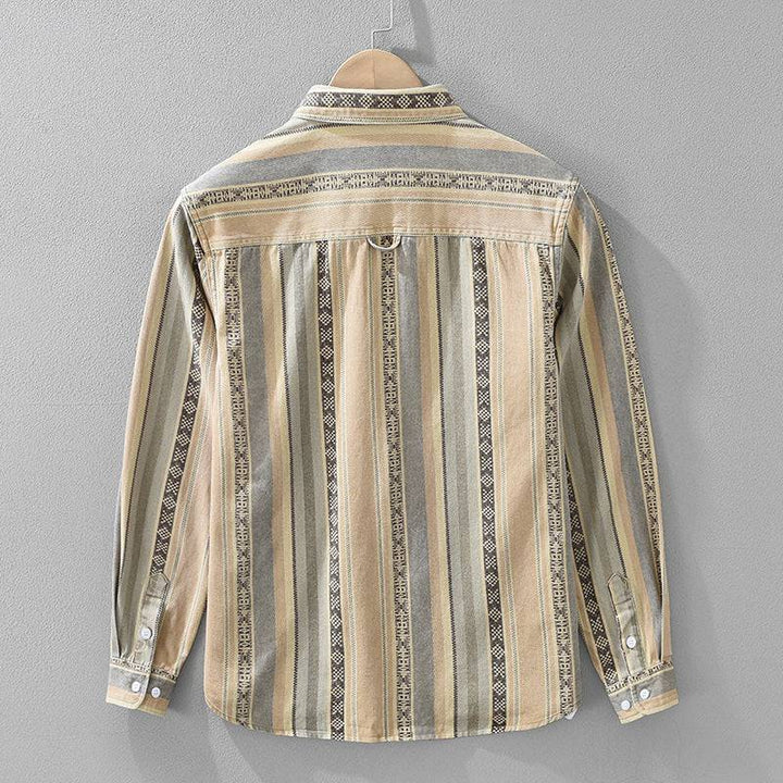 Saint Aurell Medina Shirt Cotton Textured Stripe Men&