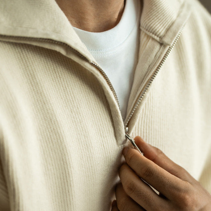 Saint Aurell Valmir Quarter Zip Sweater Heavyweight Knit