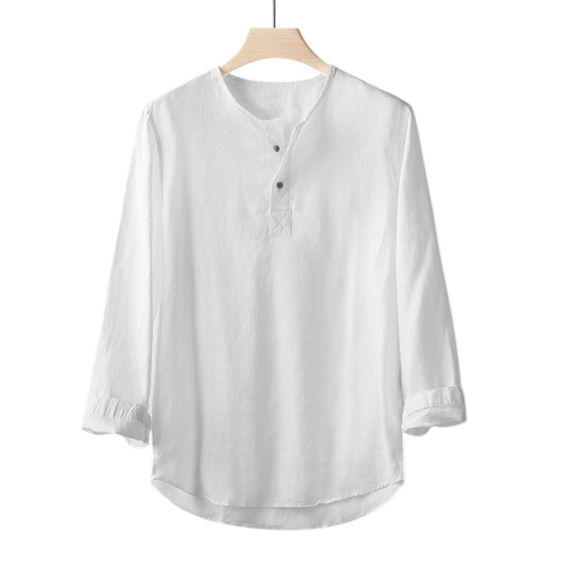 Elliot & Stone Drift Henley Linen Shirt Long Sleeve