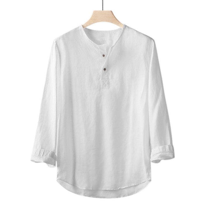Elliot &amp; Stone Drift Henley Linen Shirt Long Sleeve