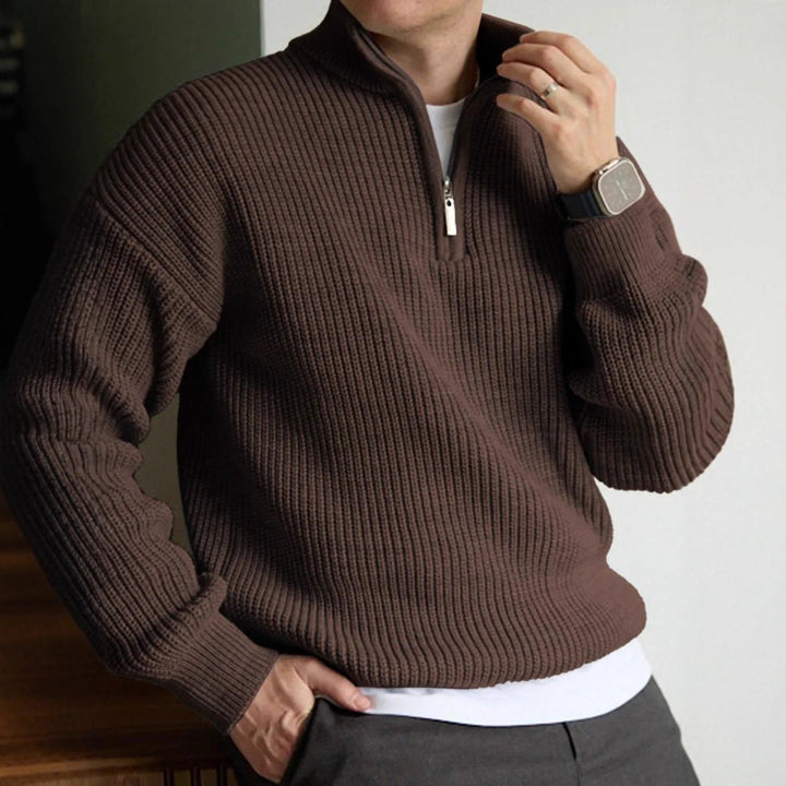 Saint Aurell Valmir Quarter Zip Sweater Heavyweight Knit