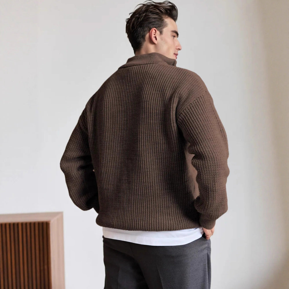 Saint Aurell Valmir Quarter Zip Sweater Heavyweight Knit