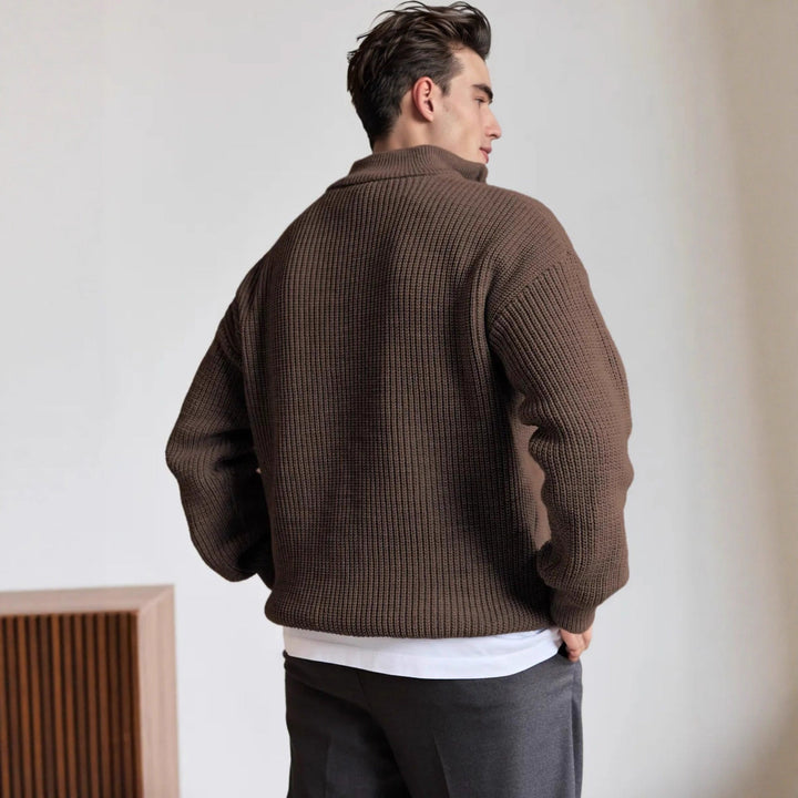 Saint Aurell Valmir Quarter Zip Sweater Heavyweight Knit