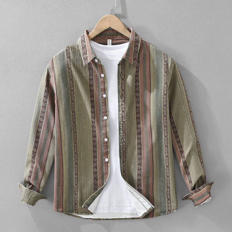 Saint Aurell Medina Shirt Cotton Textured Stripe Men&