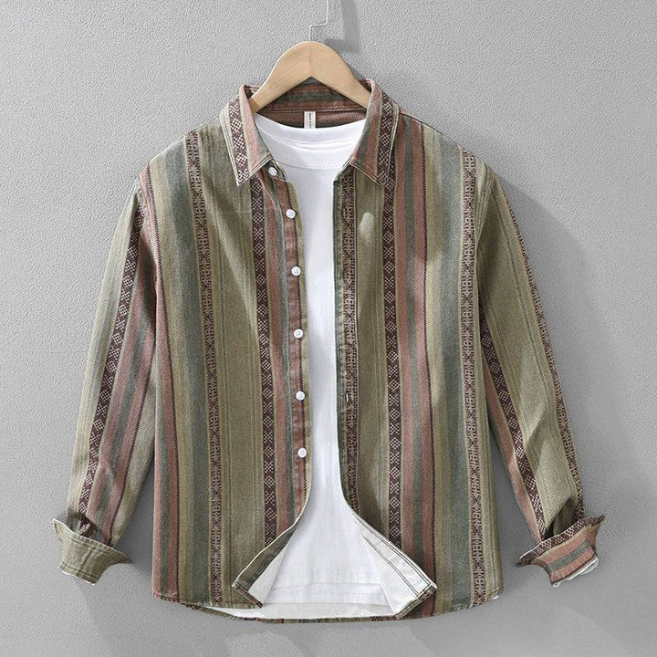 Saint Aurell Medina Shirt Cotton Textured Stripe Men&
