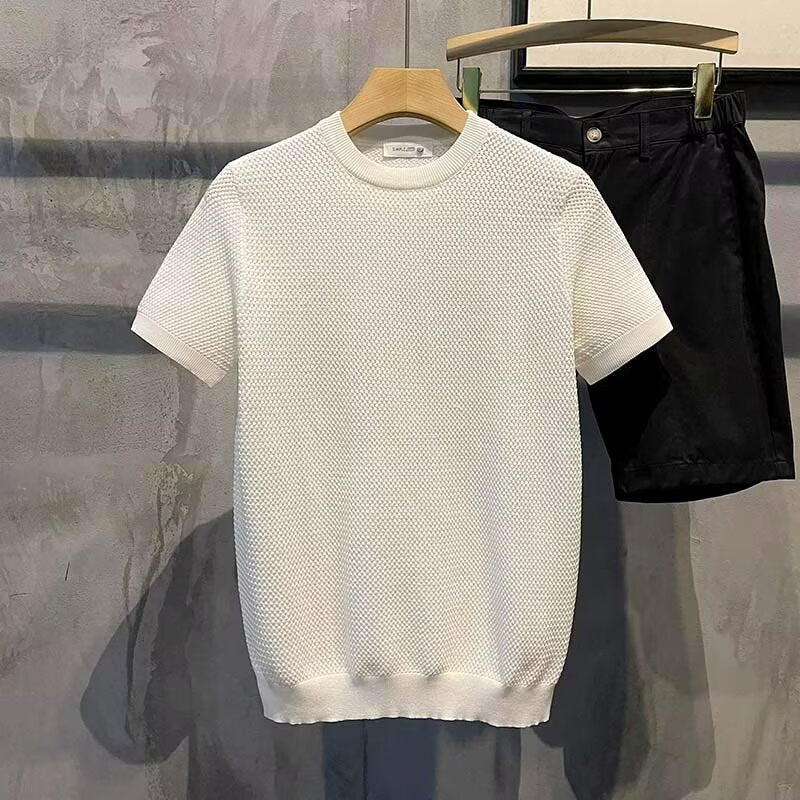 Saint Aurell Luciano Knitted Crewneck Textured Cotton Blend