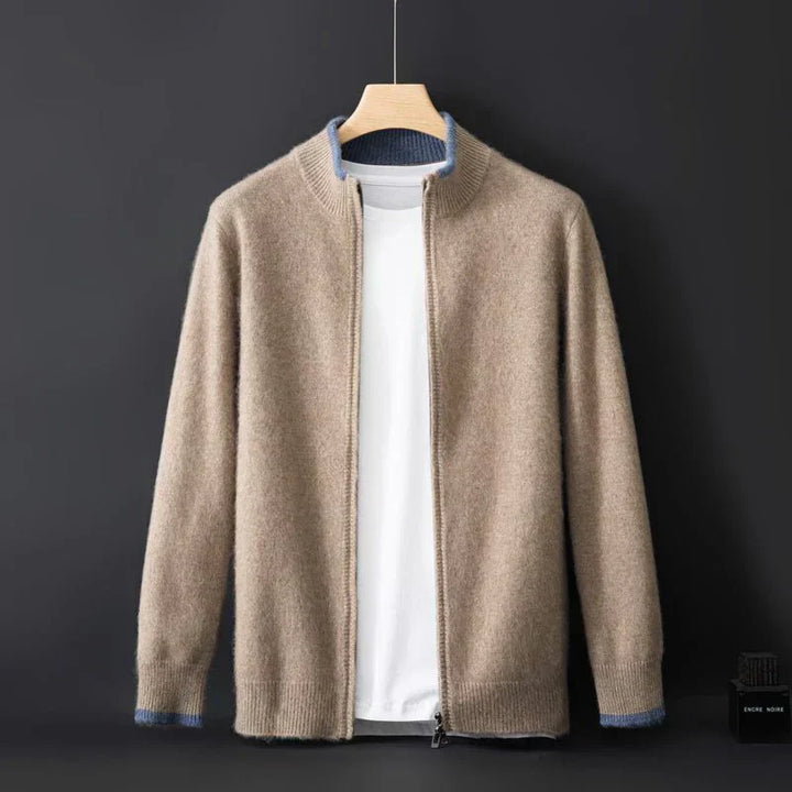 Saint Aurell Bellagio Cashmere Blend Full-Zip Sweater Ribbed